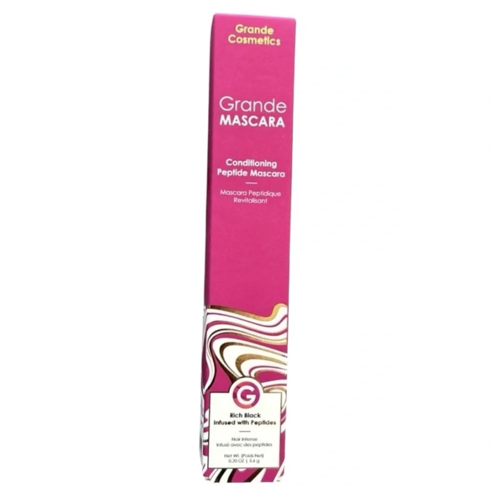 Grande Cosmetics Grande Mascara w/Conditioning Peptide in Black, Full Size, NIB‎